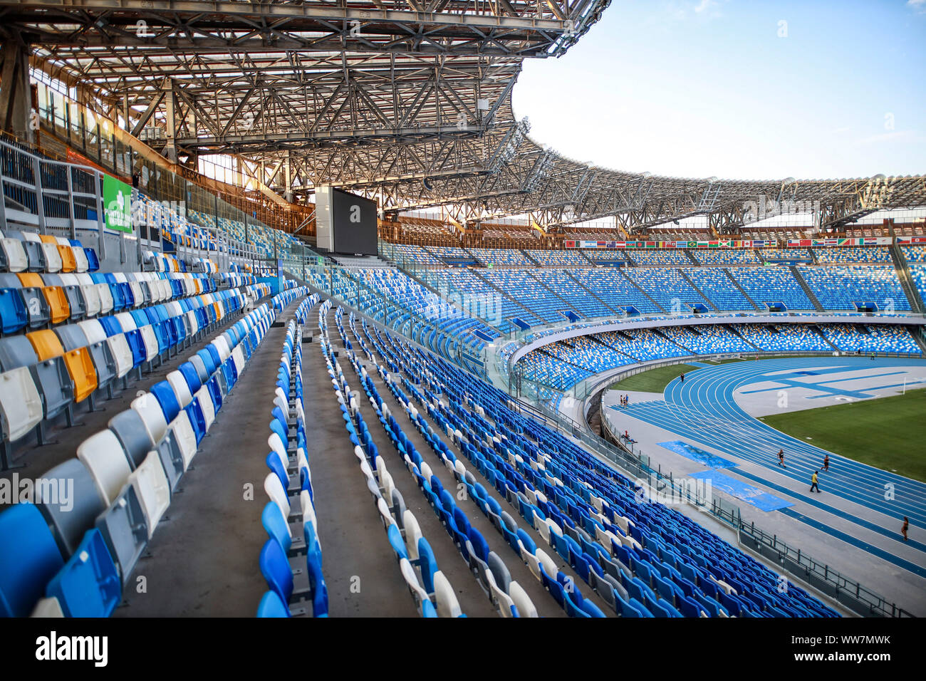 13 settembre 2019, lo Stadio San Paolo a Fuorigrotta, Napoli, Italia; lo  stadio San Paolo è aperto al pubblico per la prima volta dopo importanti  lavori di ristrutturazione per lo stadio -