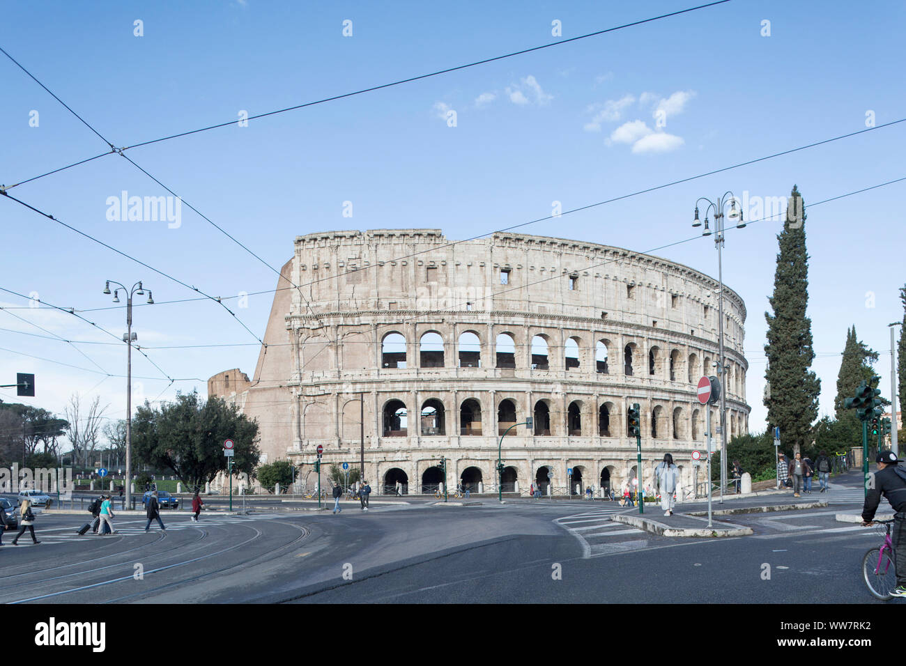 Italia, Roma, vista sul Colosseo Foto Stock