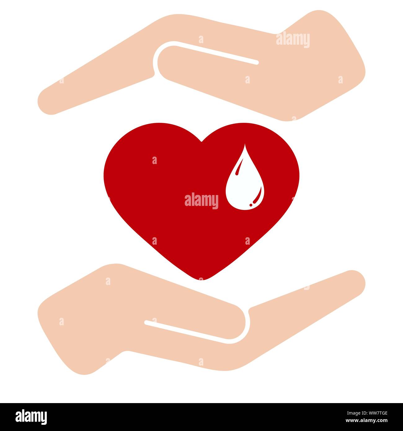 Illustrazione Vettoriale medico piatto graphic logo design - Donazione di sangue il giorno e salvare la vita del concetto. Illustrazione Vettoriale