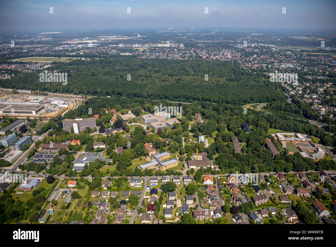 Vista aerea, LWL-Klinik Aplerbeck, ospedale statale di Dortmund, Dortmund, Ruhrgebiet, Nord Reno-Westfalia, Germania Foto Stock