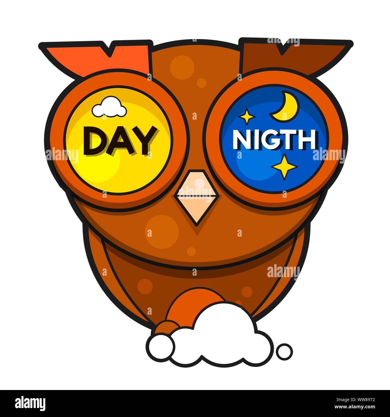 Giorno notte illustrazione vettoriale su sfondo bianco per le vostre esigenze Illustrazione Vettoriale