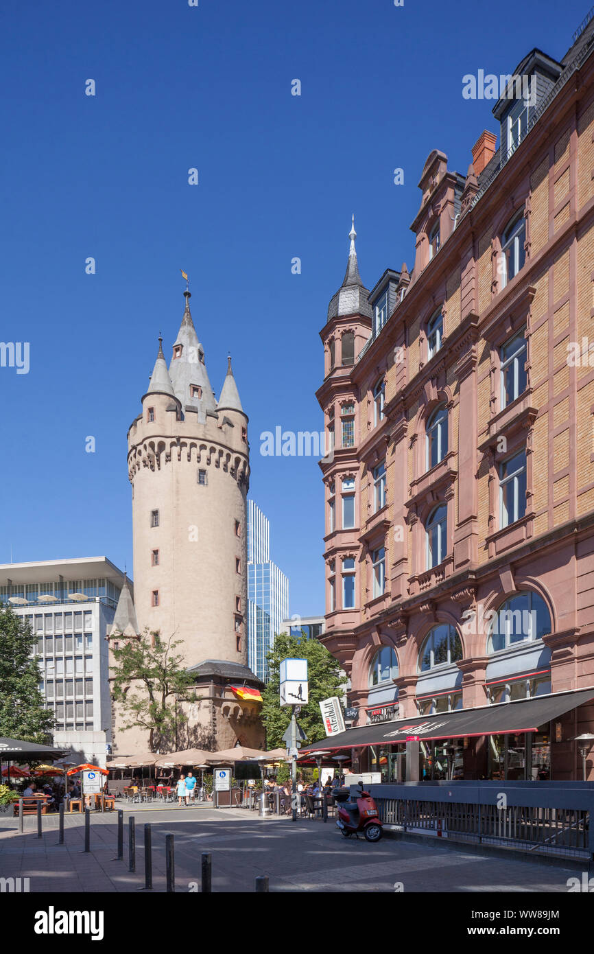 Eschenheimer Turm, città storica gate, Frankfurt am Main, Hesse, Germania, Europa Foto Stock