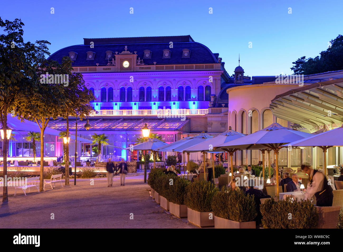 Baden, Casino Baden, ristorante, Wienerwald, boschi di Vienna, Austria Inferiore, Austria Foto Stock