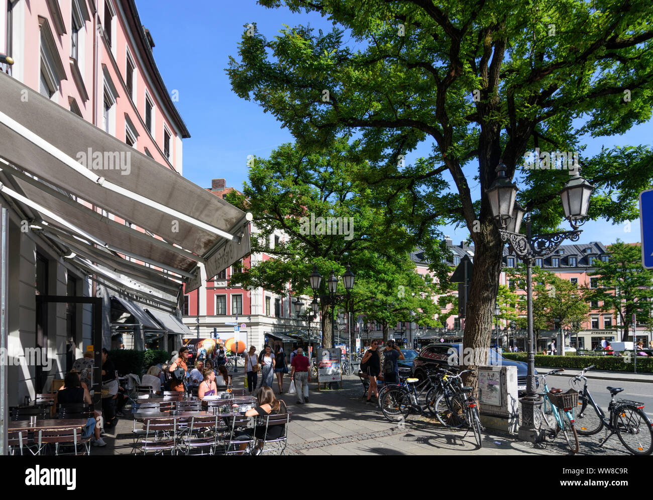MüNchen, Monaco di Baviera, quadrato Gärtnerplatz, ristorante, Alta Baviera, Baviera, Germania Foto Stock