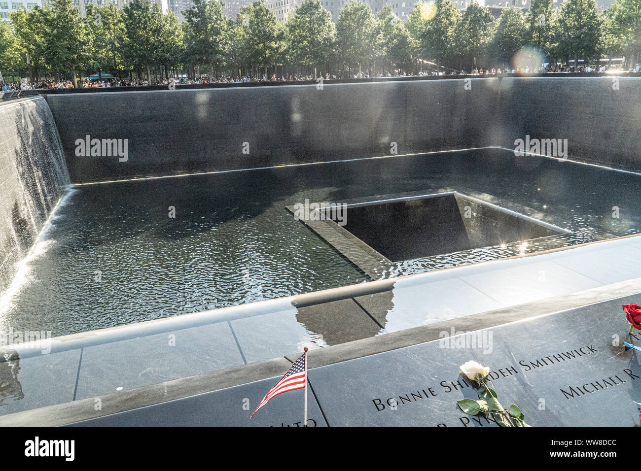 Il World Trade Center Memorial per ricordare le vittime dell'attacco dell'11 settembre. Photo credit: Marty Jean-Louis Foto Stock