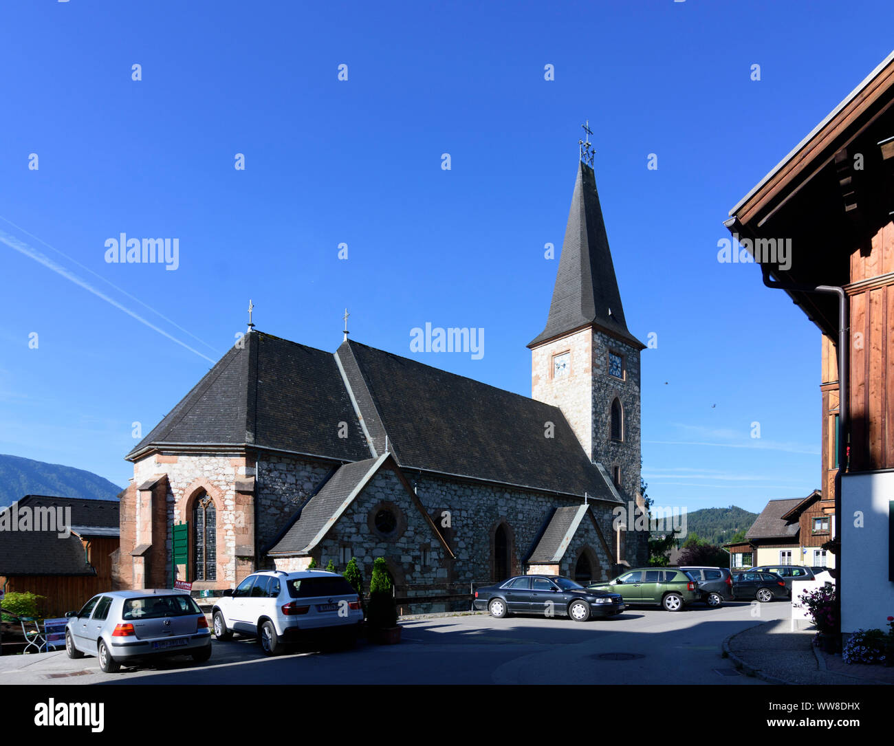 Altaussee, chiesa, Ausseerland-Salzkammergut, Steiermark, Stiria, Austria Foto Stock
