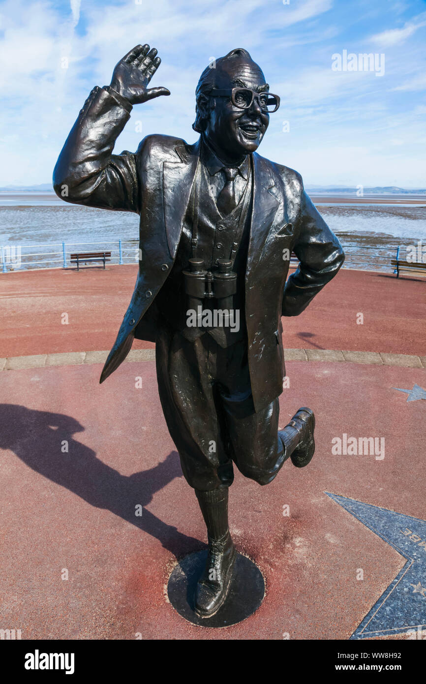Inghilterra, Lancanshire, Morecambe Bay, Eric Morecambe statua Foto Stock