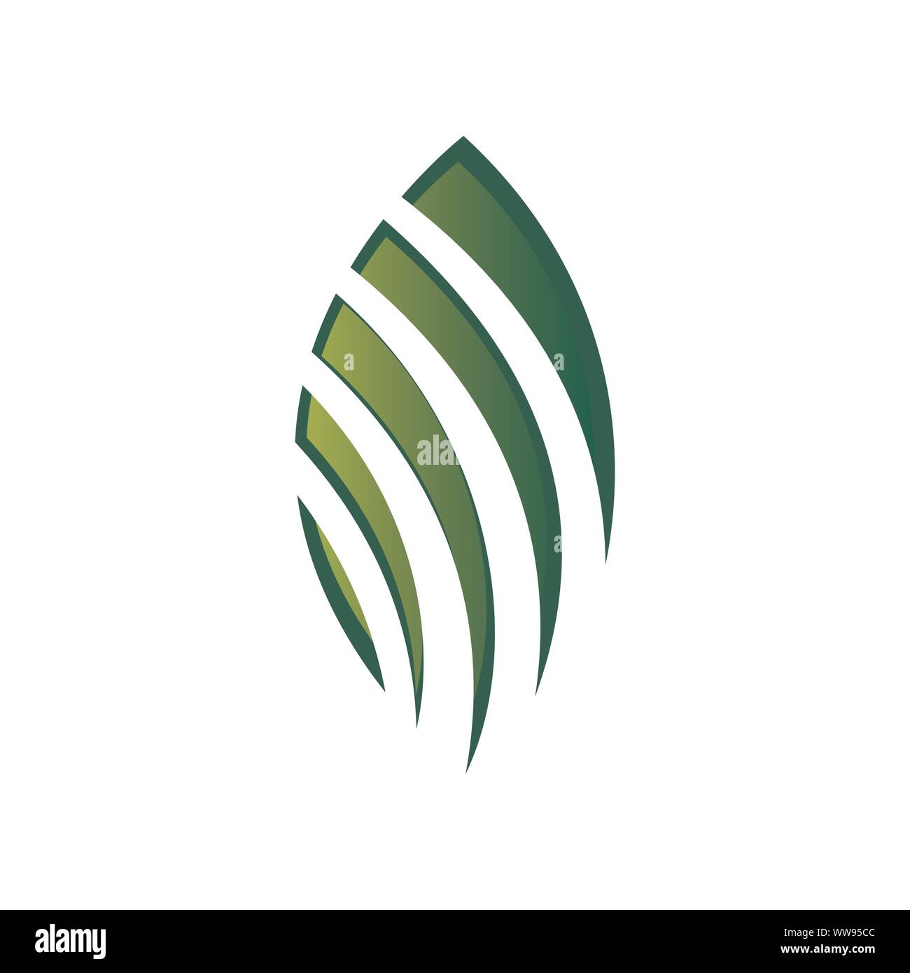 La natura semplice e moderno foglia verde logo gli elementi del vettore Illustrazione Vettoriale