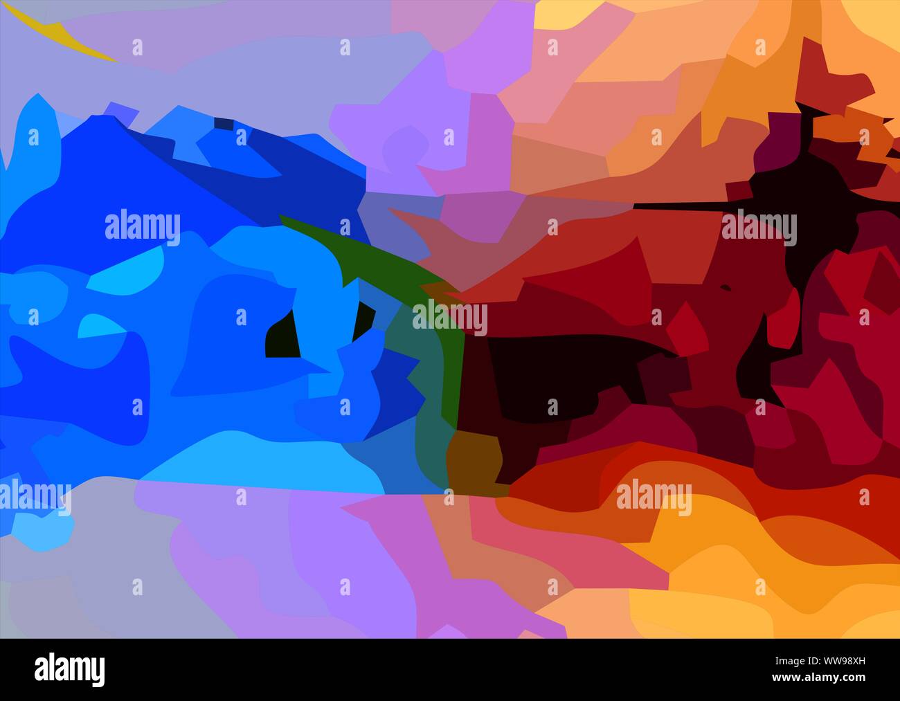 immagine di fuoco e vulcano Foto Stock
