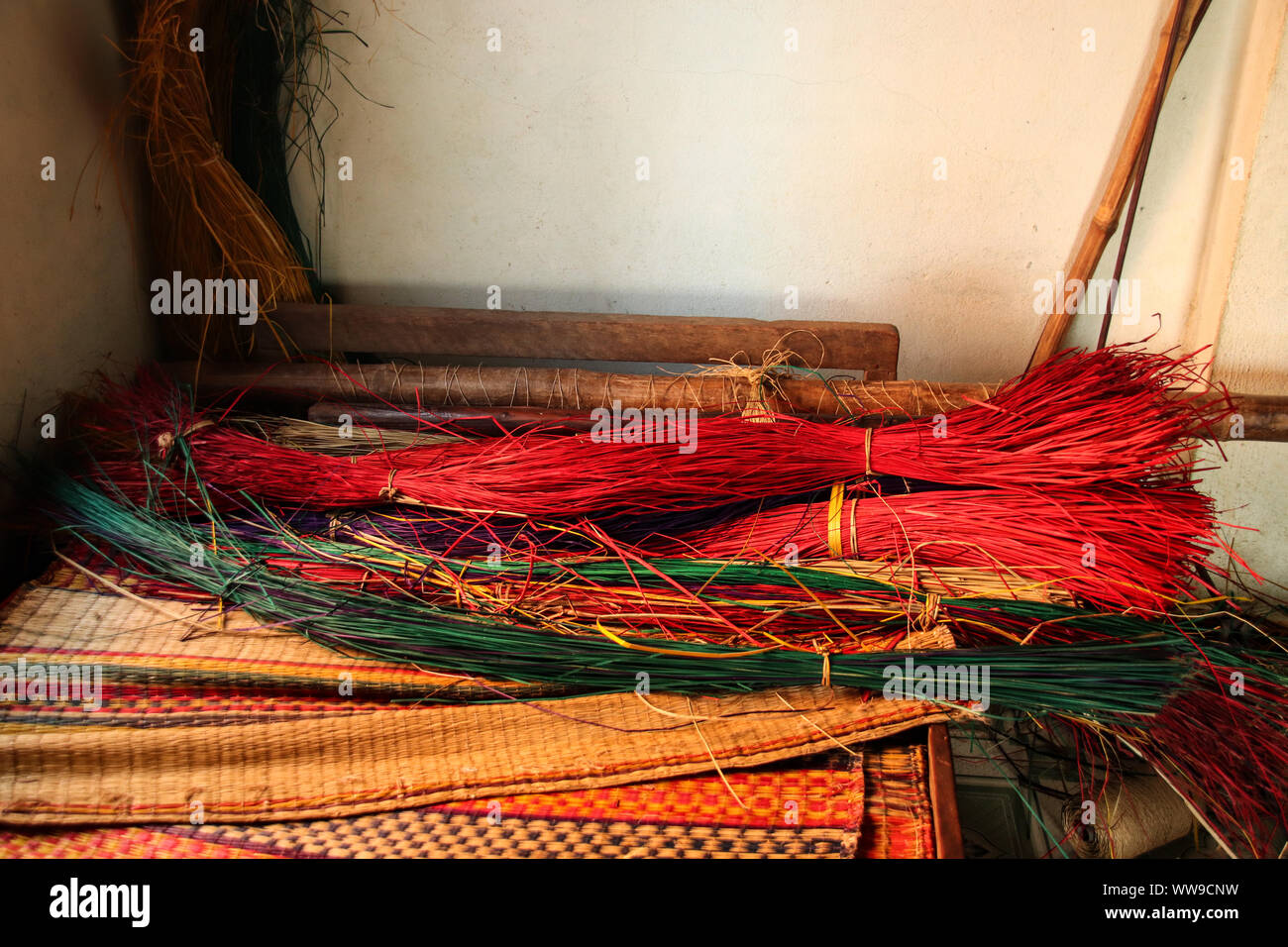 Hoi Sedge Mat, un prodotto artigianale speciale della provincia di Thai Binh in Vietnam Foto Stock