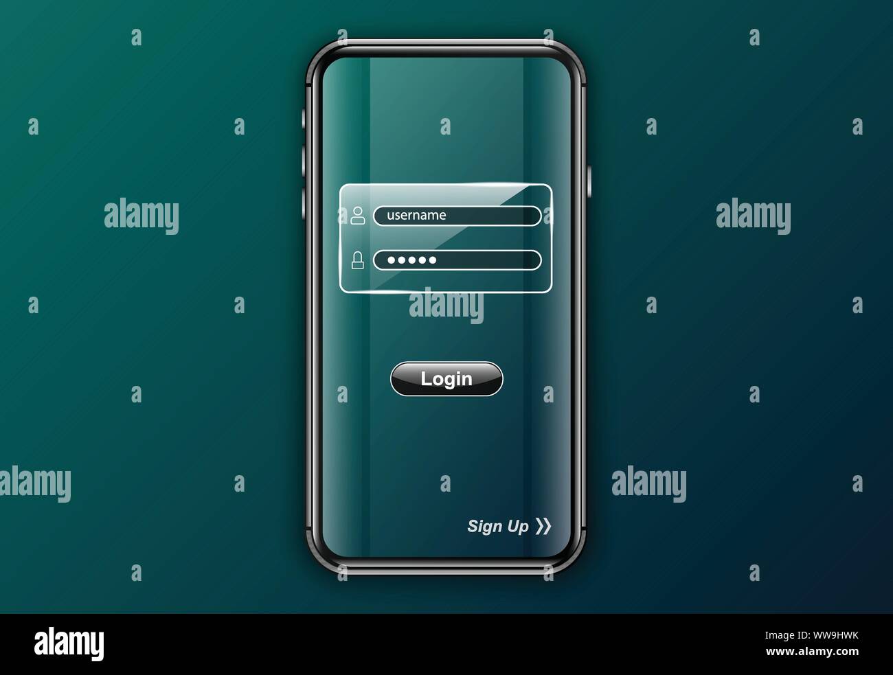 schermata di accesso iphone Illustrazione Vettoriale