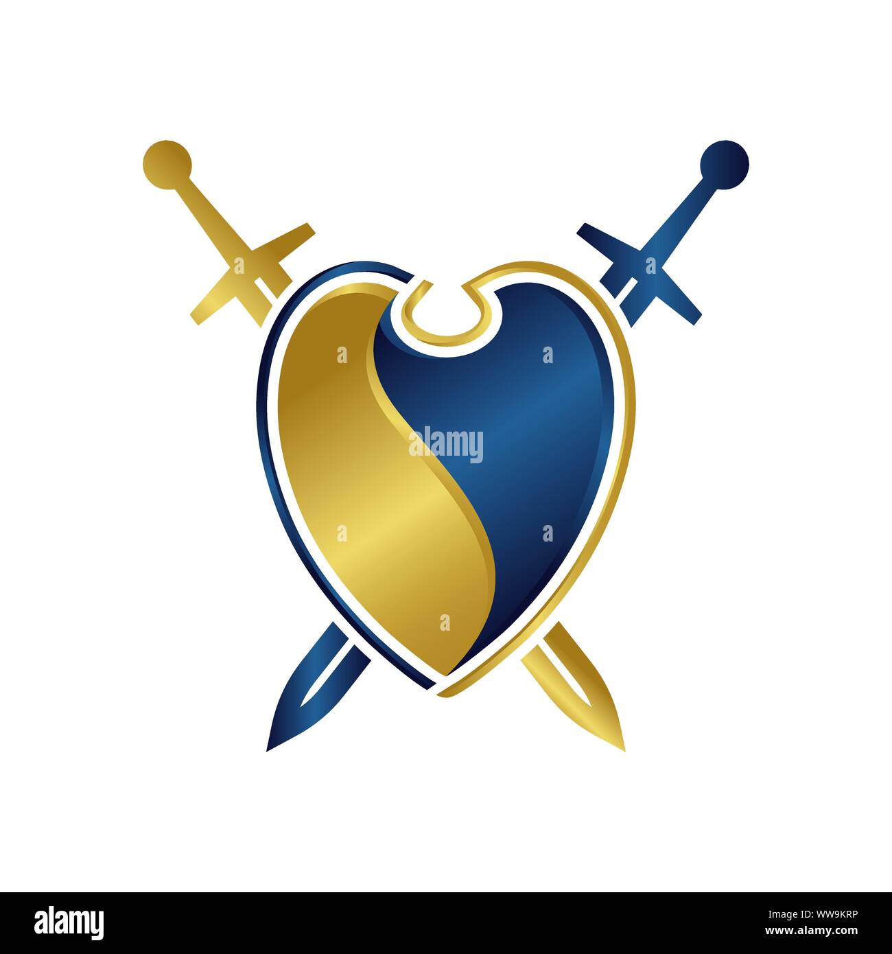 Marchio Royal lusso scudo araldico Crest Logo design template vettoriale Illustrazione Vettoriale