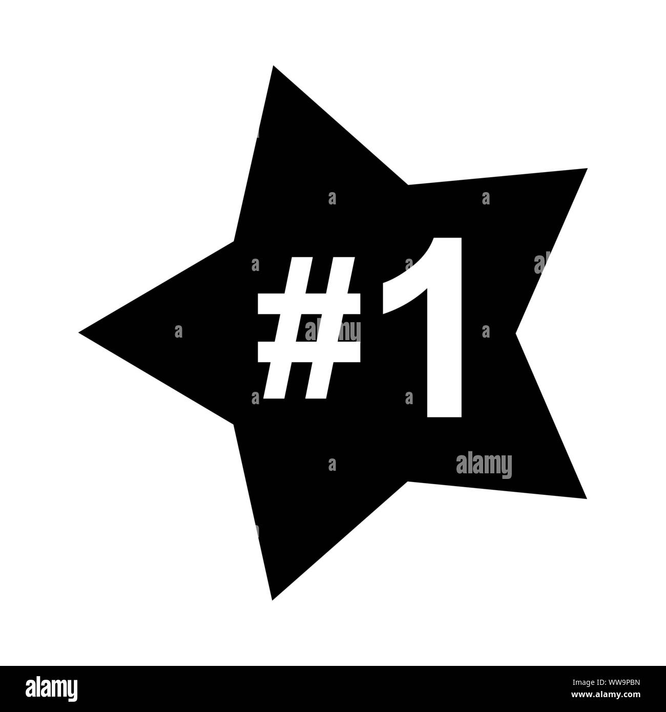 Con il numero 1 una icona logo design per campione vincitore design leader template vettoriale Illustrazione Vettoriale