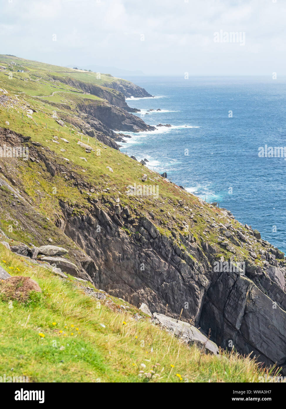 Paesaggi costieri lungo la penisola di Dingle unità costiere nella Contea di Kerry, Irlanda. Foto Stock