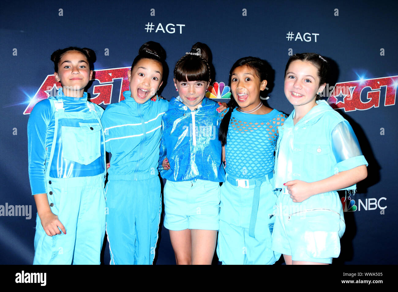 "America's Got Talent' stagione 14 Live Show tappeto rosso al Teatro Dolby il 13 agosto 2019 a Los Angeles, CA dotata di: GForce dove: Los Angeles, California, Stati Uniti quando: 14 Ago 2019 Credit: Nicky Nelson/WENN.com Foto Stock