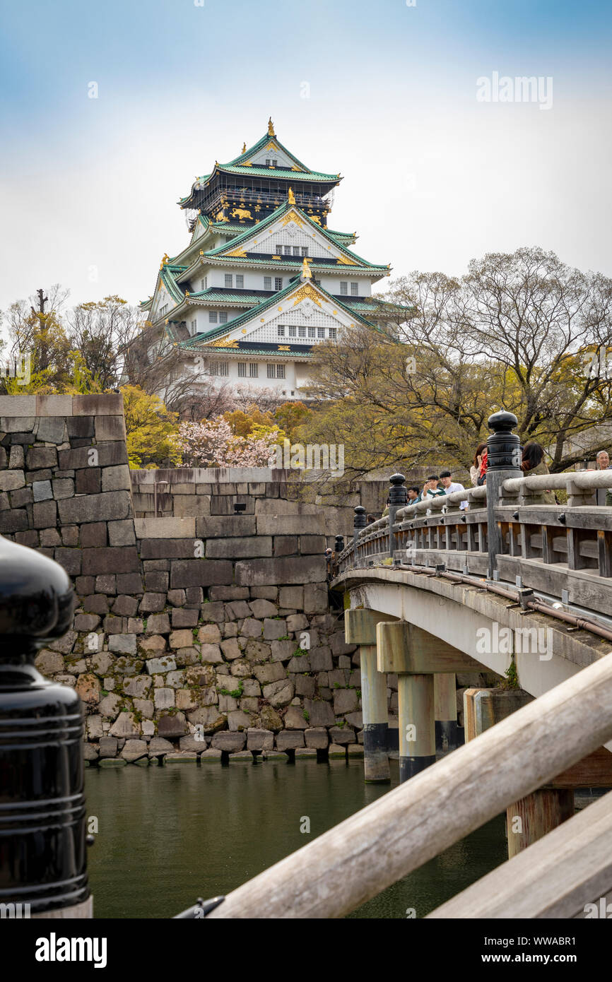 Il Castello di Osaka, Osaka, Giappone. Foto Stock