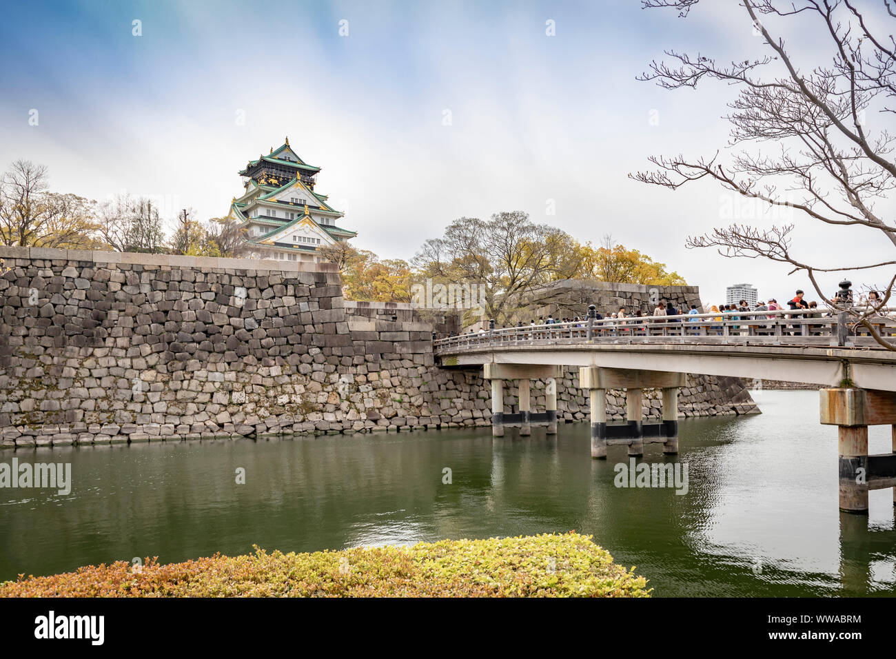 Il Castello di Osaka, Osaka, Giappone. Foto Stock