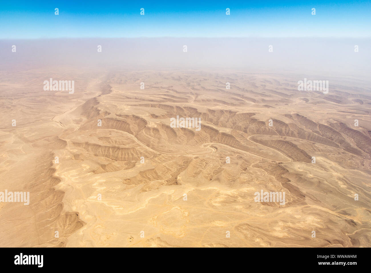 Vista aerea del Deserto Libico - il nord e la parte orientale del deserto del Sahara vicino a Il Cairo, Egitto Foto Stock