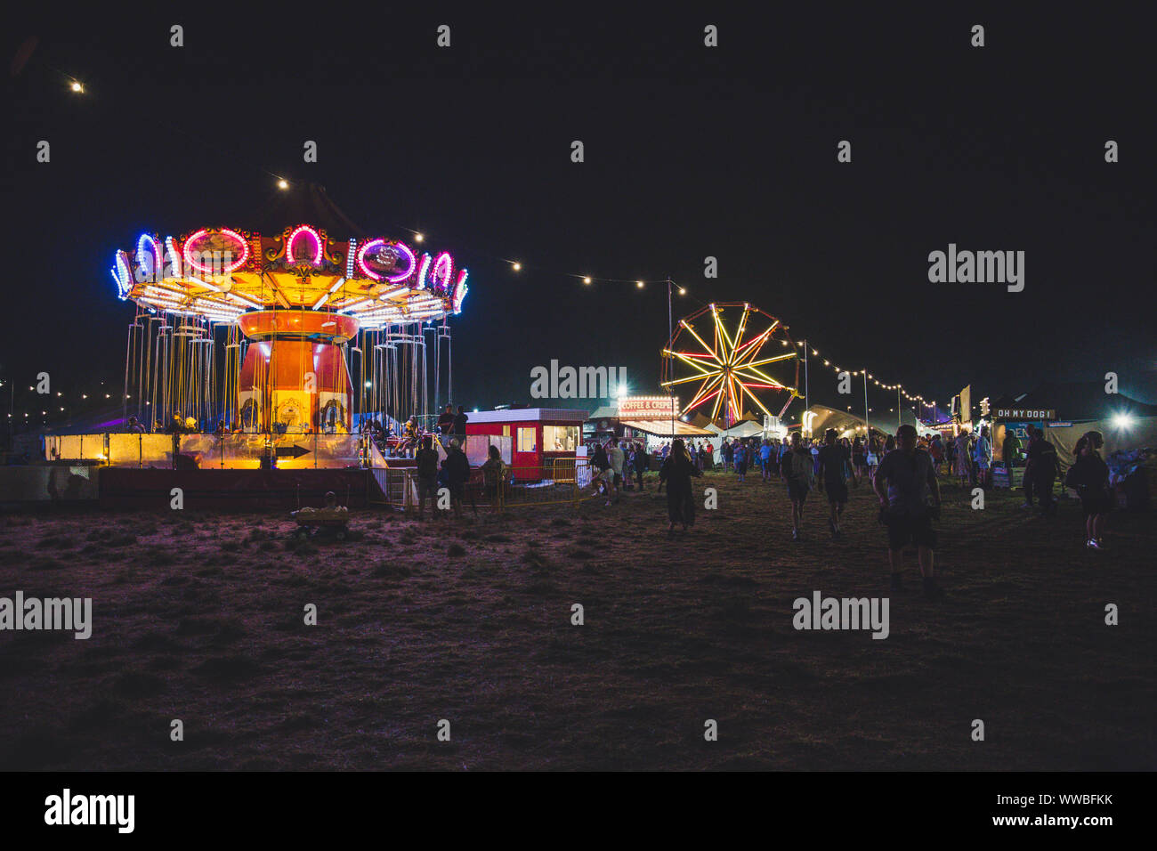 Standon calling festival di notte 2018 Foto Stock
