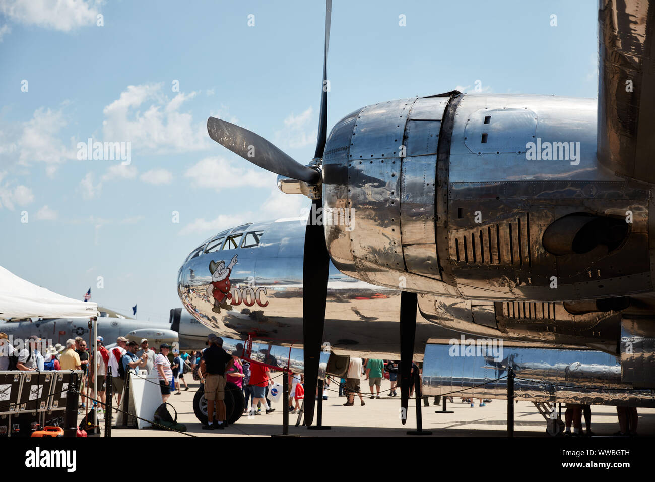 B-17 Flying Fortress aeromobile sul display del 2019 CEA AirVentures show di Oshkosh, Wisconsin Foto Stock