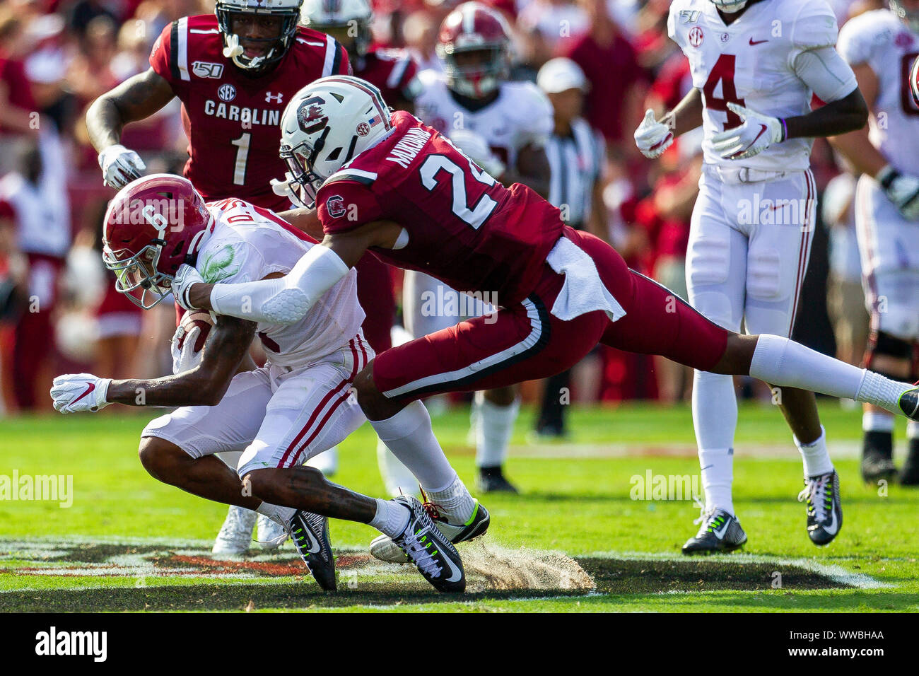La Columbia, SC, Stati Uniti d'America. Xiv Sep, 2019. il matchup NCAA a Williams-Brice Stadium in Columbia, SC. (Scott Kinser/Cal Sport Media) Credito: csm/Alamy Live News Foto Stock