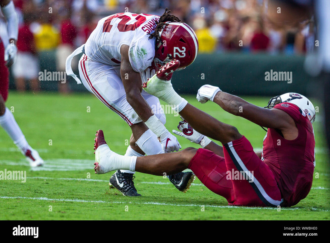 La Columbia, SC, Stati Uniti d'America. Xiv Sep, 2019. il matchup NCAA a Williams-Brice Stadium in Columbia, SC. (Scott Kinser/Cal Sport Media) Credito: csm/Alamy Live News Foto Stock