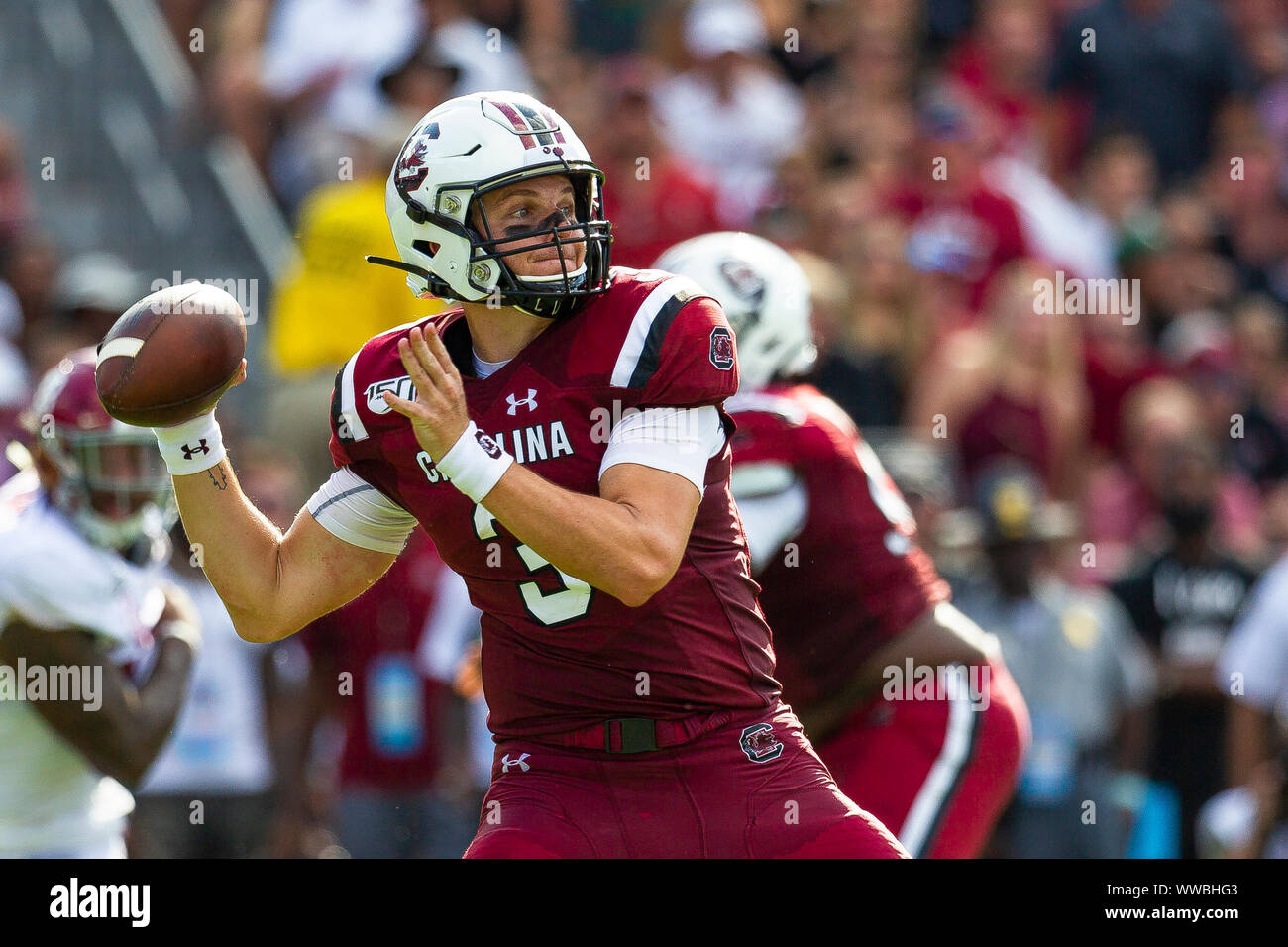 La Columbia, SC, Stati Uniti d'America. Xiv Sep, 2019. il matchup NCAA a Williams-Brice Stadium in Columbia, SC. (Scott Kinser/Cal Sport Media) Credito: csm/Alamy Live News Foto Stock