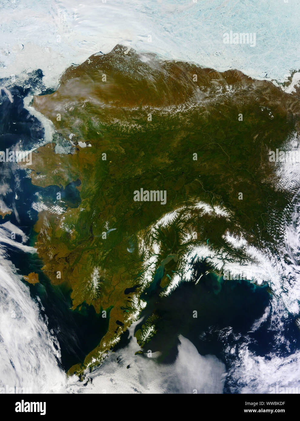 Vista satellitare di Alaska, 17 giugno 2013, dalla NASA/DPA Foto Stock
