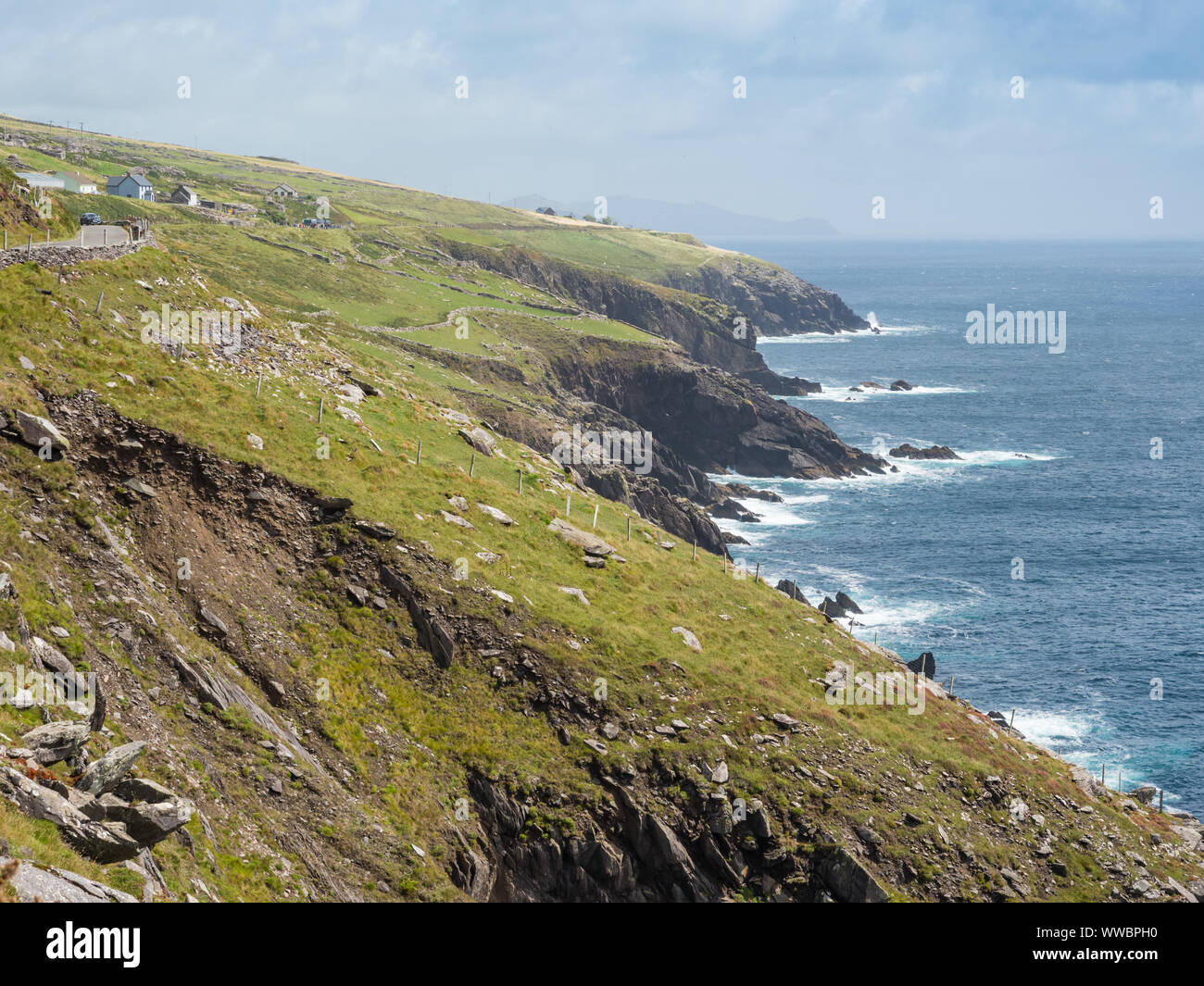 Paesaggi costieri lungo la penisola di Dingle unità costiere nella Contea di Kerry, Irlanda. Foto Stock