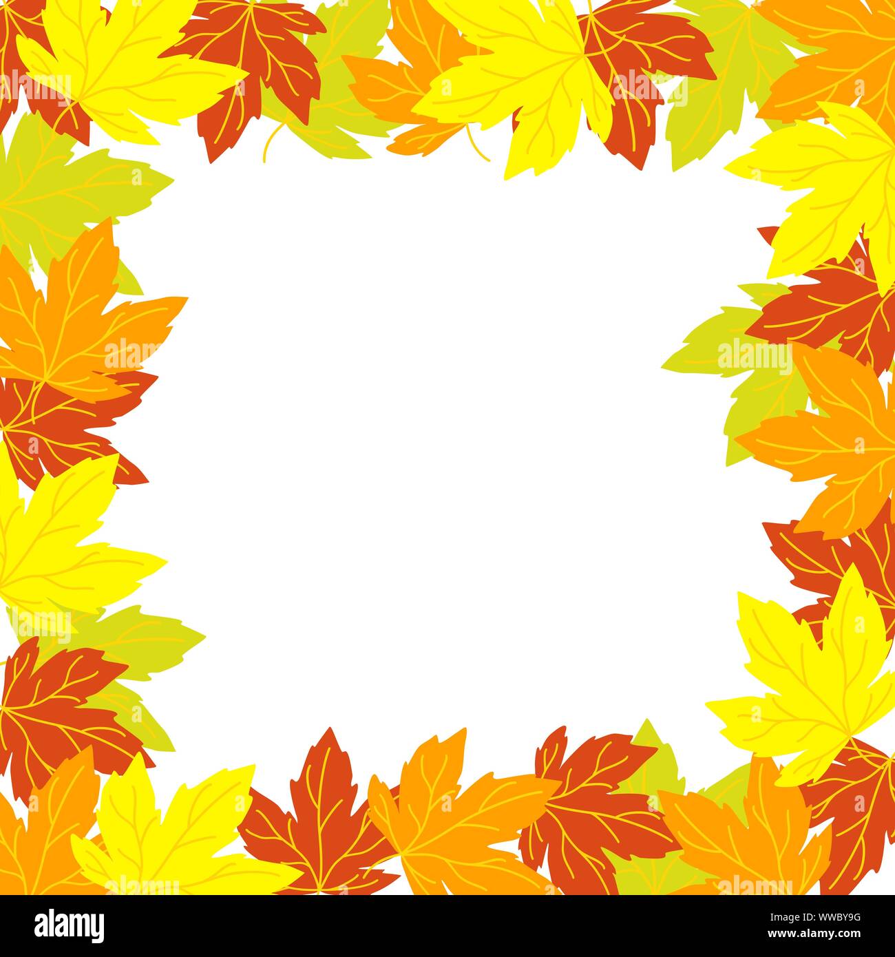 Set di colori d'autunno foglie e acorn,isolati su sfondo bianco Illustrazione Vettoriale
