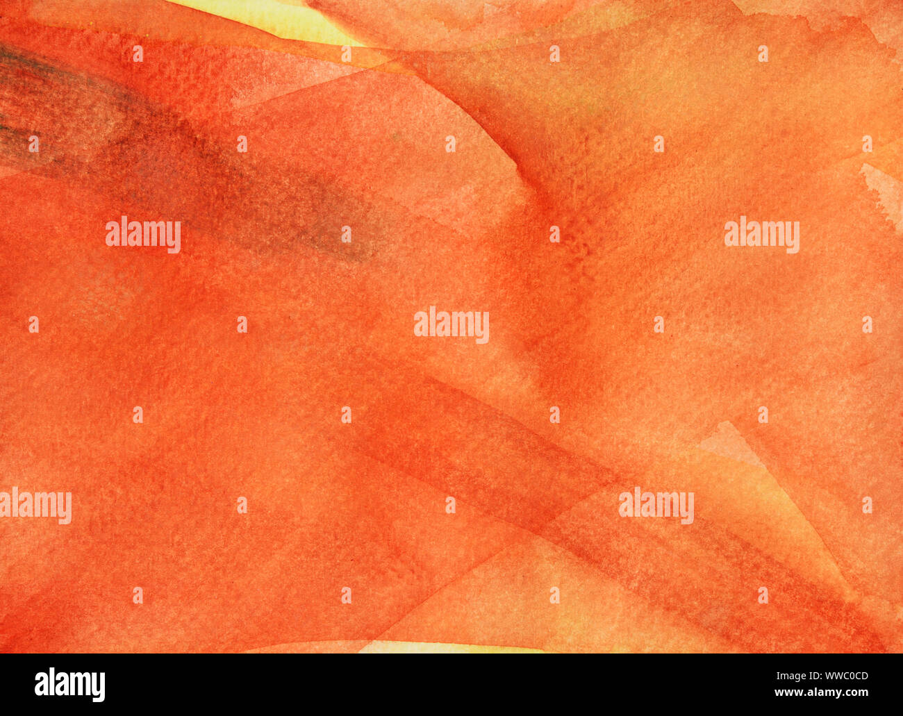 Terra di sabbia al deserto, corsa ad acquerello e spray su carta bianca , Abstract sfondo da disegnati a mano marrone con arancio e giallo di gocciolamento di liquido Foto Stock