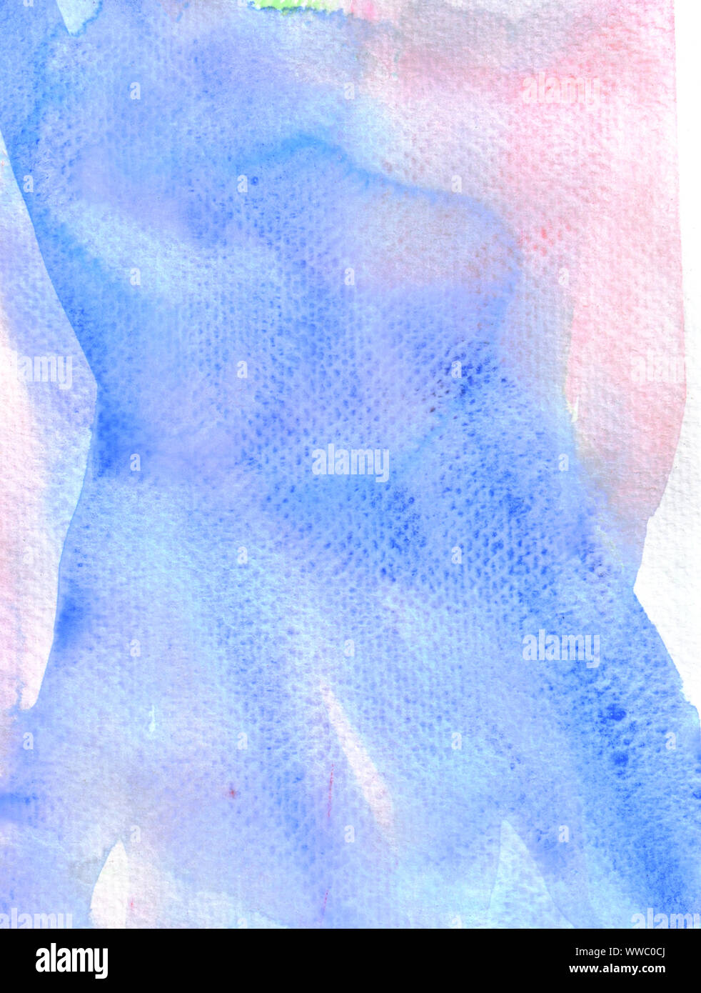 Luminoso con colorate corsa ad acquerello e spray su carta , Abstract sfondo da disegnati a mano in blu con il viola e il colore rosa di gocciolamento di liquido Foto Stock