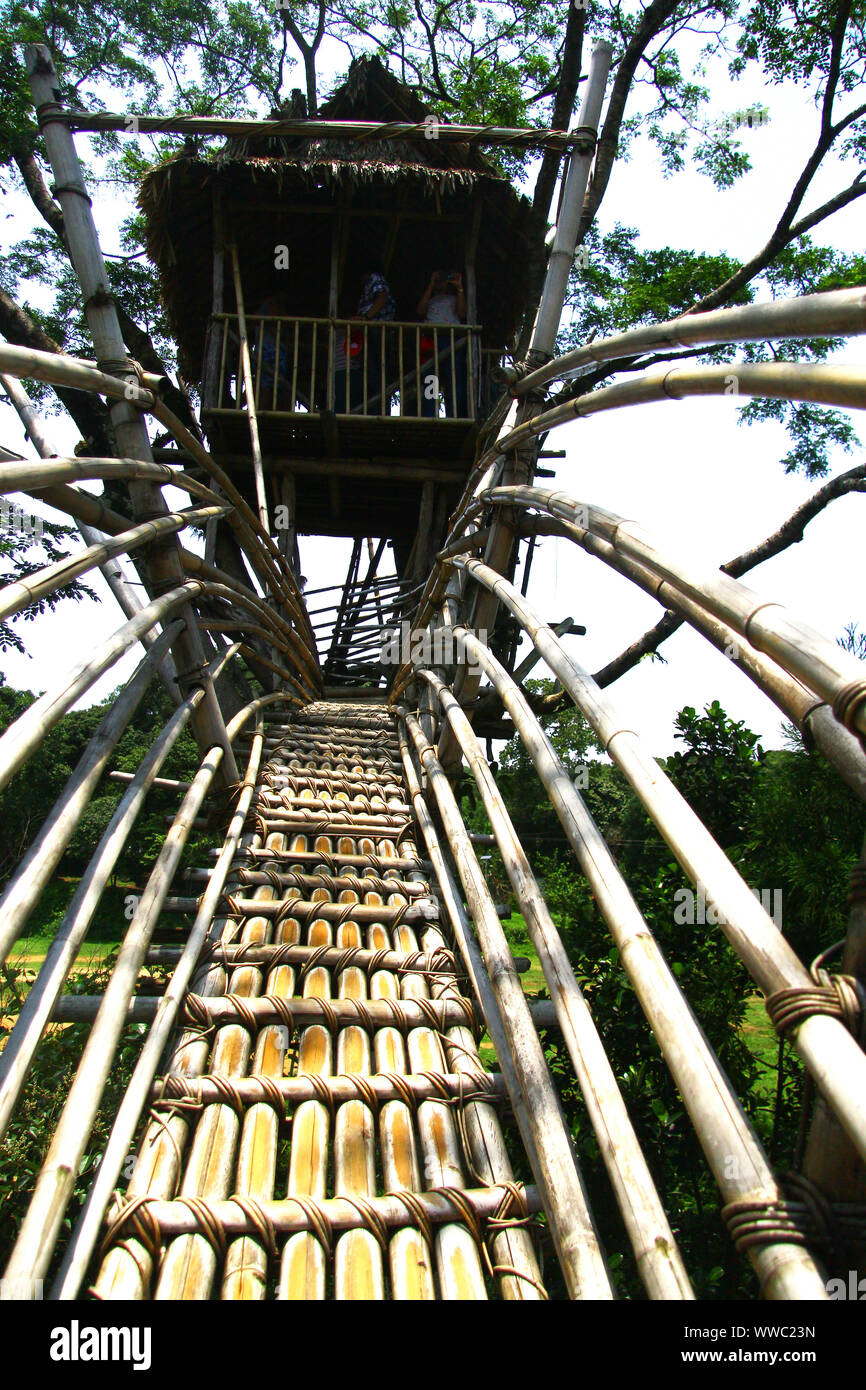 Costruzione di bambù nel villaggio Mawlynnong in Meghalaya Foto Stock