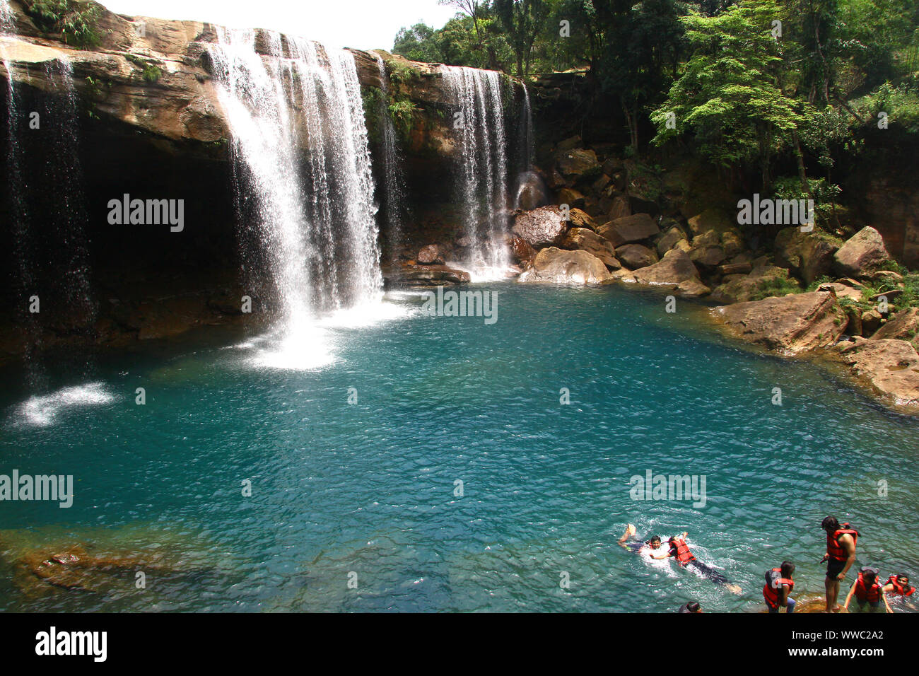 Krang Suri cascate vicino a Jowai Foto Stock
