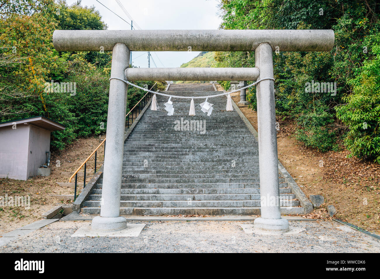 Yashima Santuario Torii gate a Takamatsu, Prefettura di Kagawa, Giappone Foto Stock