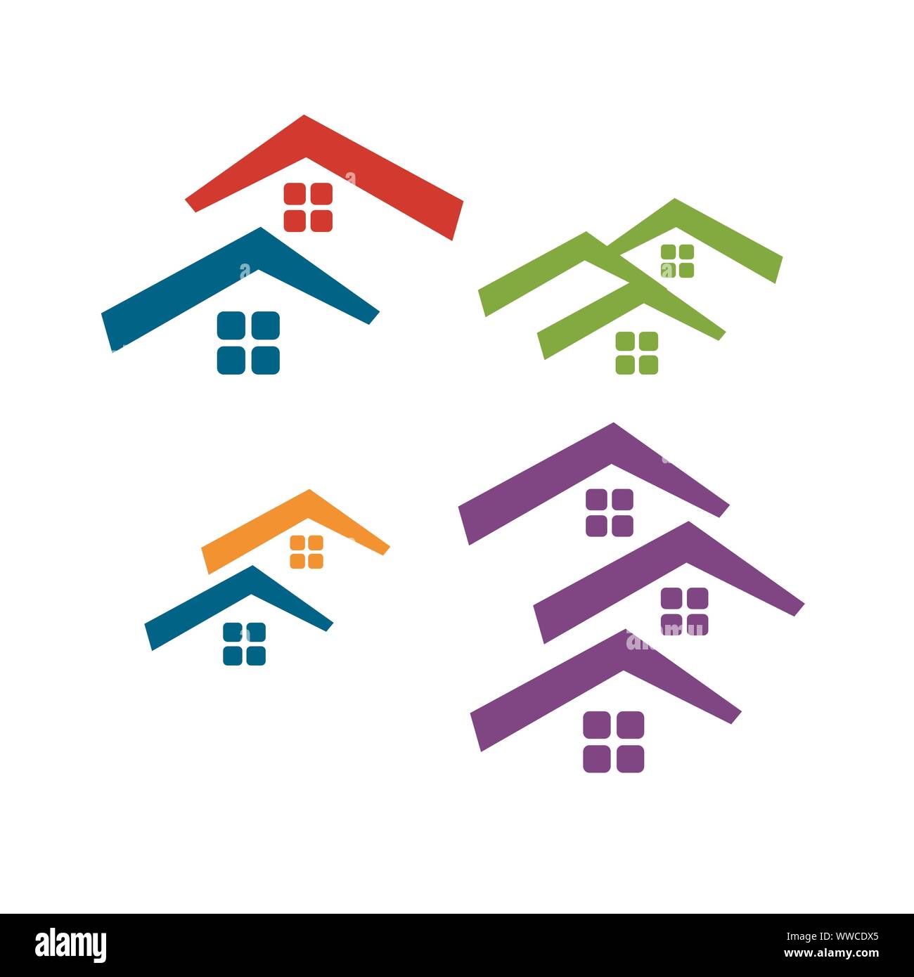 Copertura del tetto vettore logo per immobiliare società immobiliare Illustrazione Vettoriale