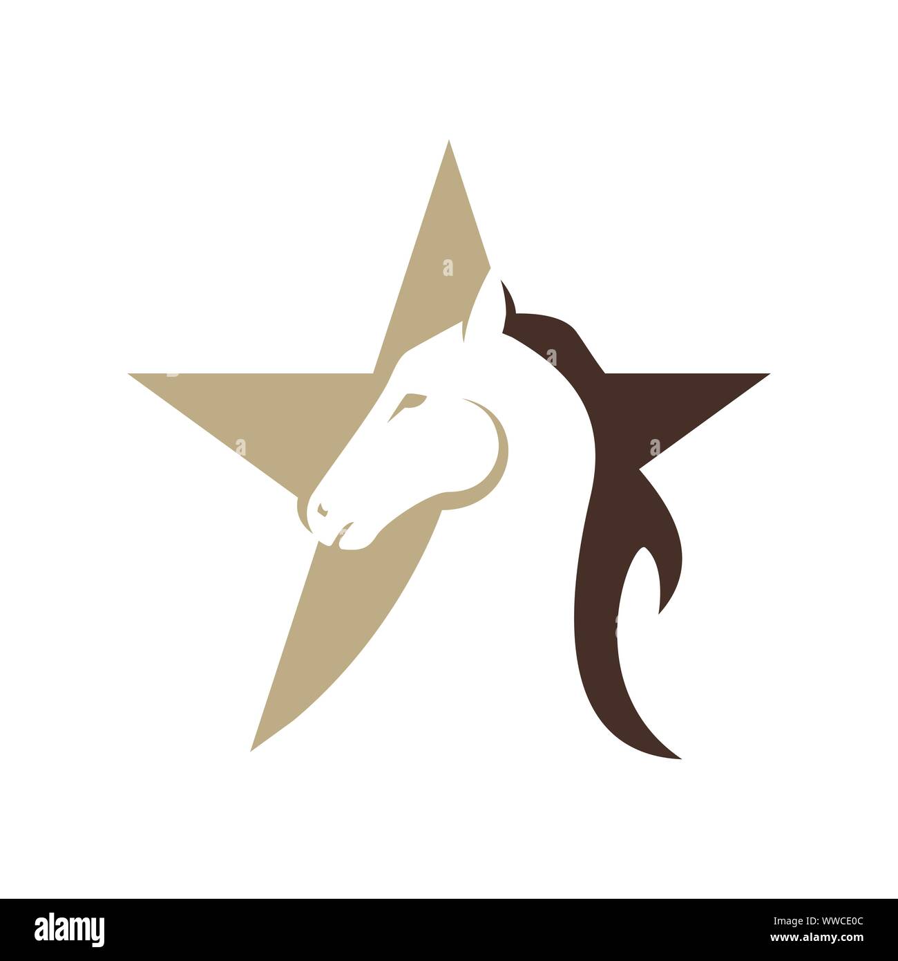 Testa di cavallo modello Logo illustrazione vettoriale design Illustrazione Vettoriale