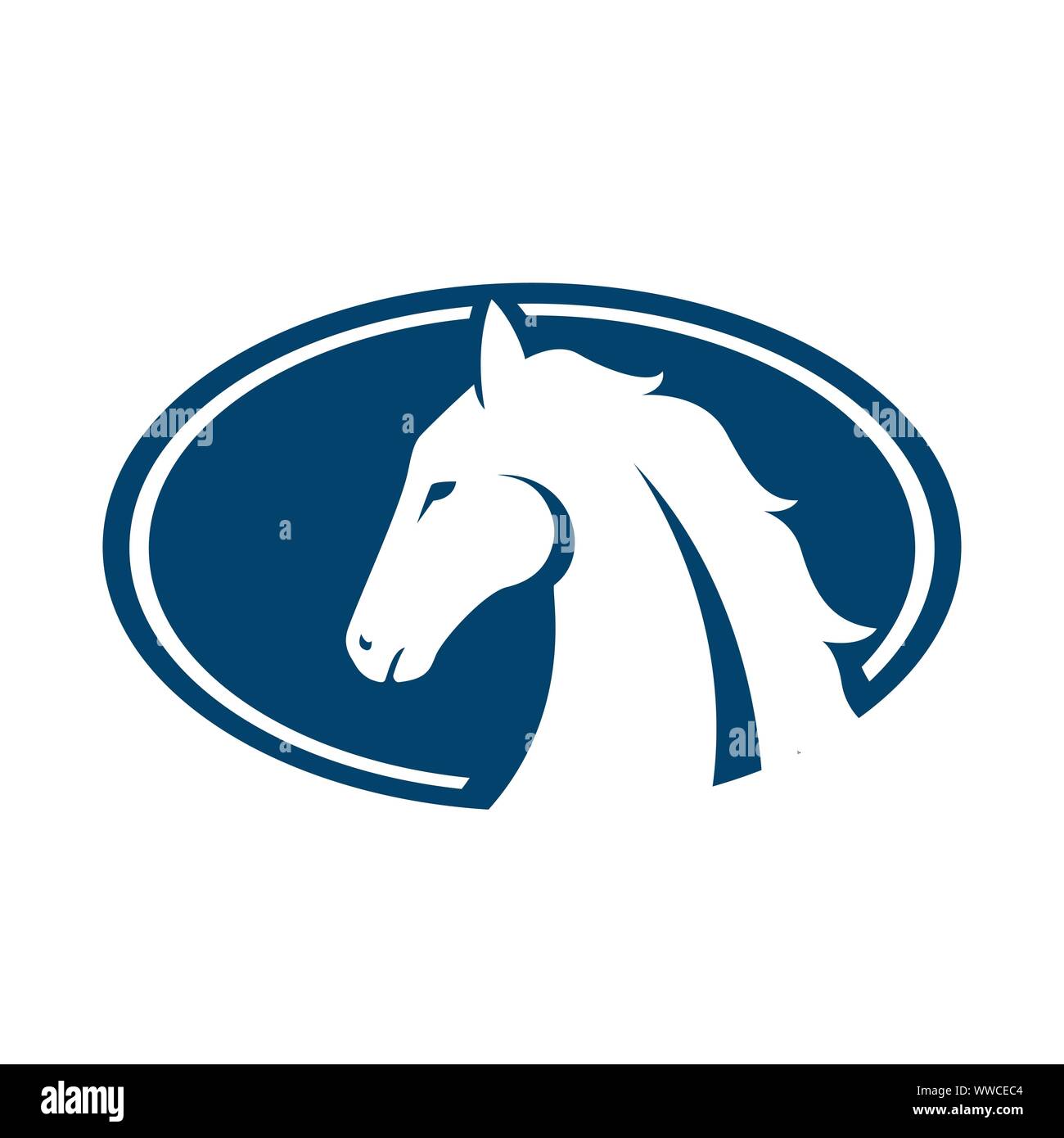 Emblema della testa di cavallo modello Logo illustrazione vettoriale design Illustrazione Vettoriale