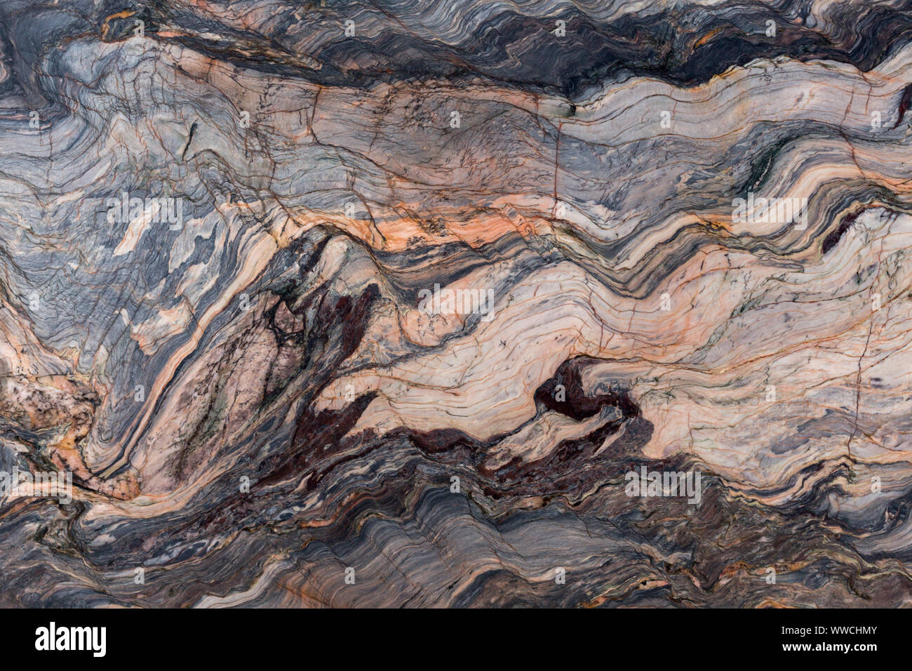 La texture di marmo marrone sullo sfondo di pietra, macro shot. Foto Stock