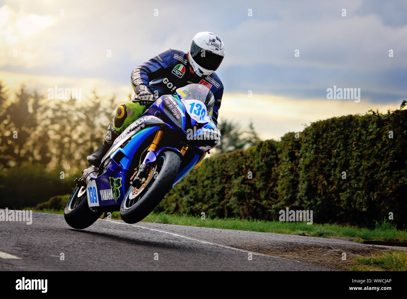 Dermot Cleary in azione durante il 2019 Armoy gare su strada Foto Stock