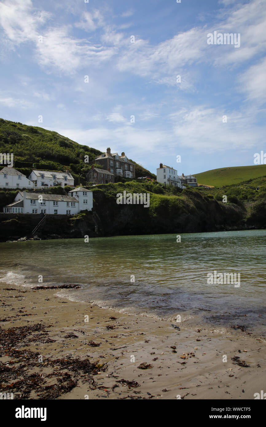Il villaggio di Port Isaac, Cornwall Inghilterra, utilizzata come ambientazione per la serie TV, Doc Martin Foto Stock