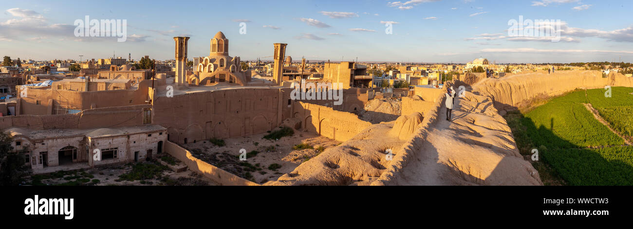 Vista panoramica dal remparts del Kashan, Iran Foto Stock