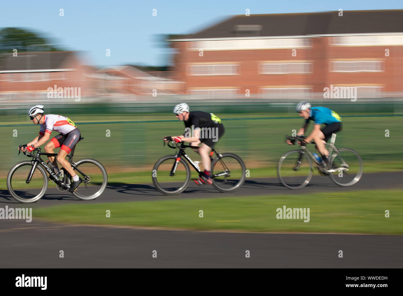 Ciclo racing al Campus Carlise Harraby sport. Foto Stock