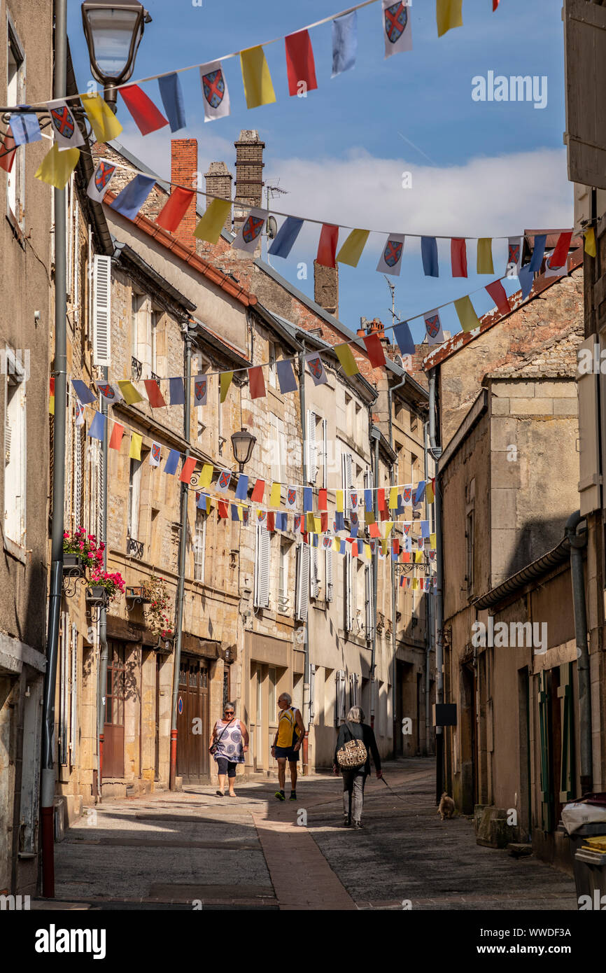 Strade di Langres, Francia. Foto Stock