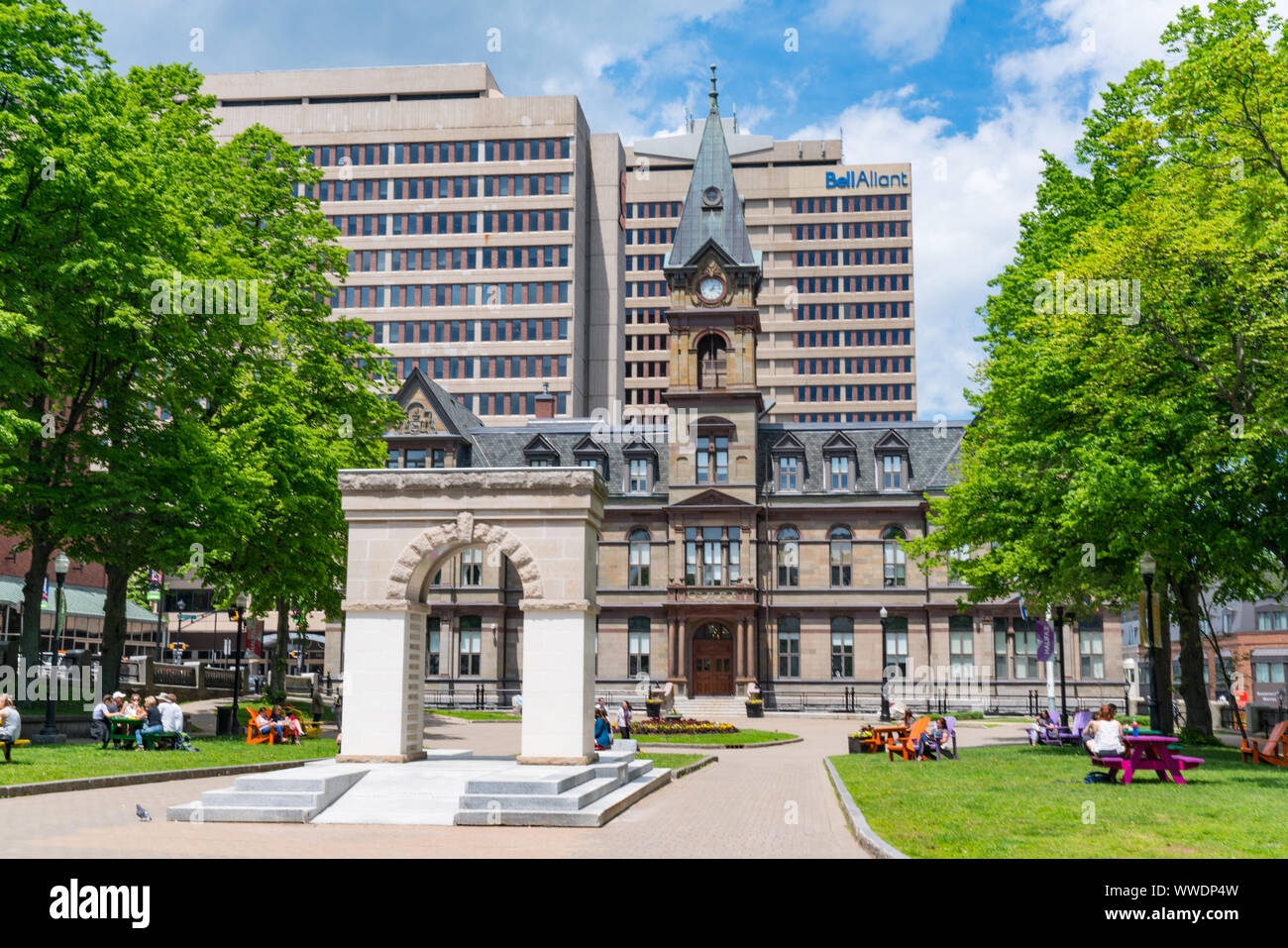 Halifax, Canada - 19 Giugno 2019: Halifax municipio edificio sul Grand Parade Square a Halifax, Nova Scotia, Canada Foto Stock