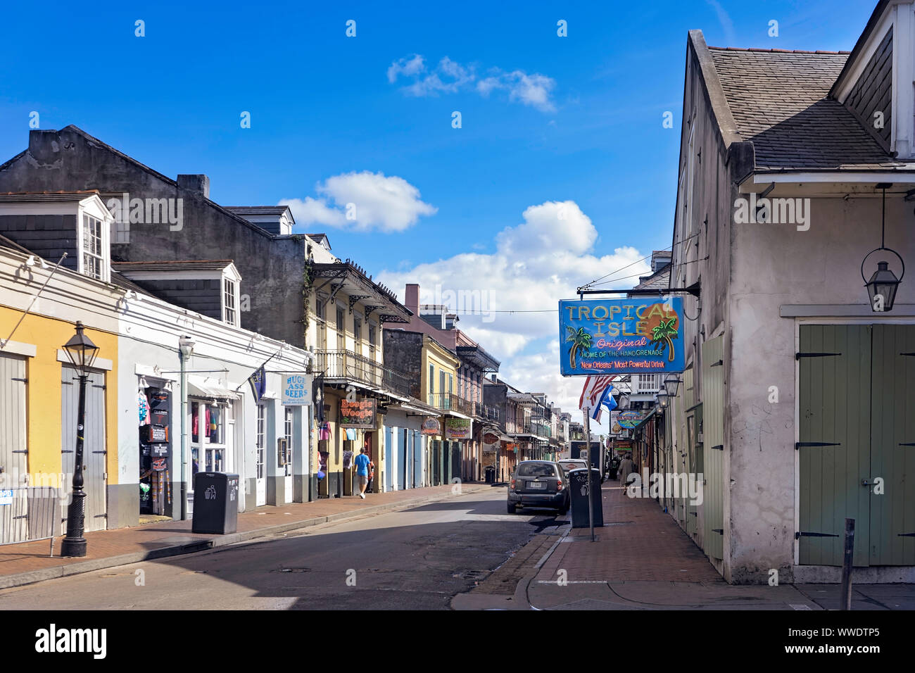 Isola tropicale, Bourbon Street Foto Stock