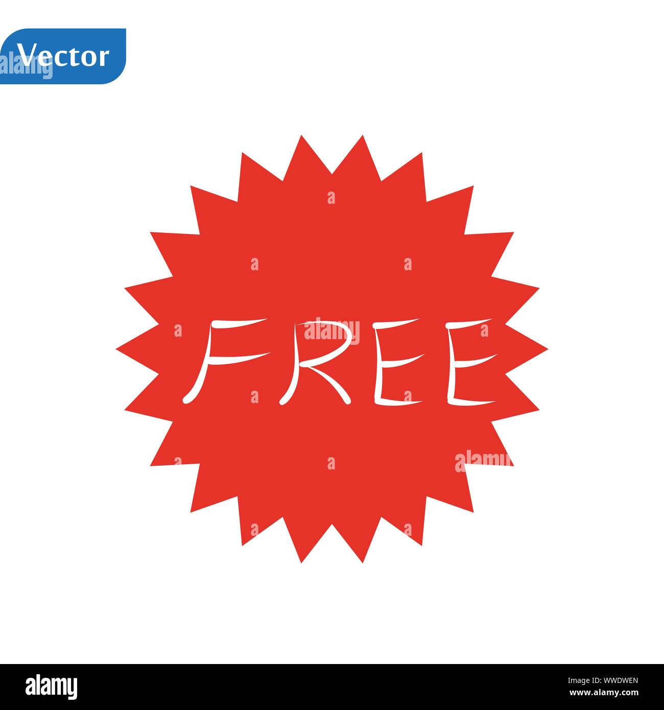 Free vector etichetta. Badge rosso sticker design. Promozione e pubblicità. eps10 Illustrazione Vettoriale