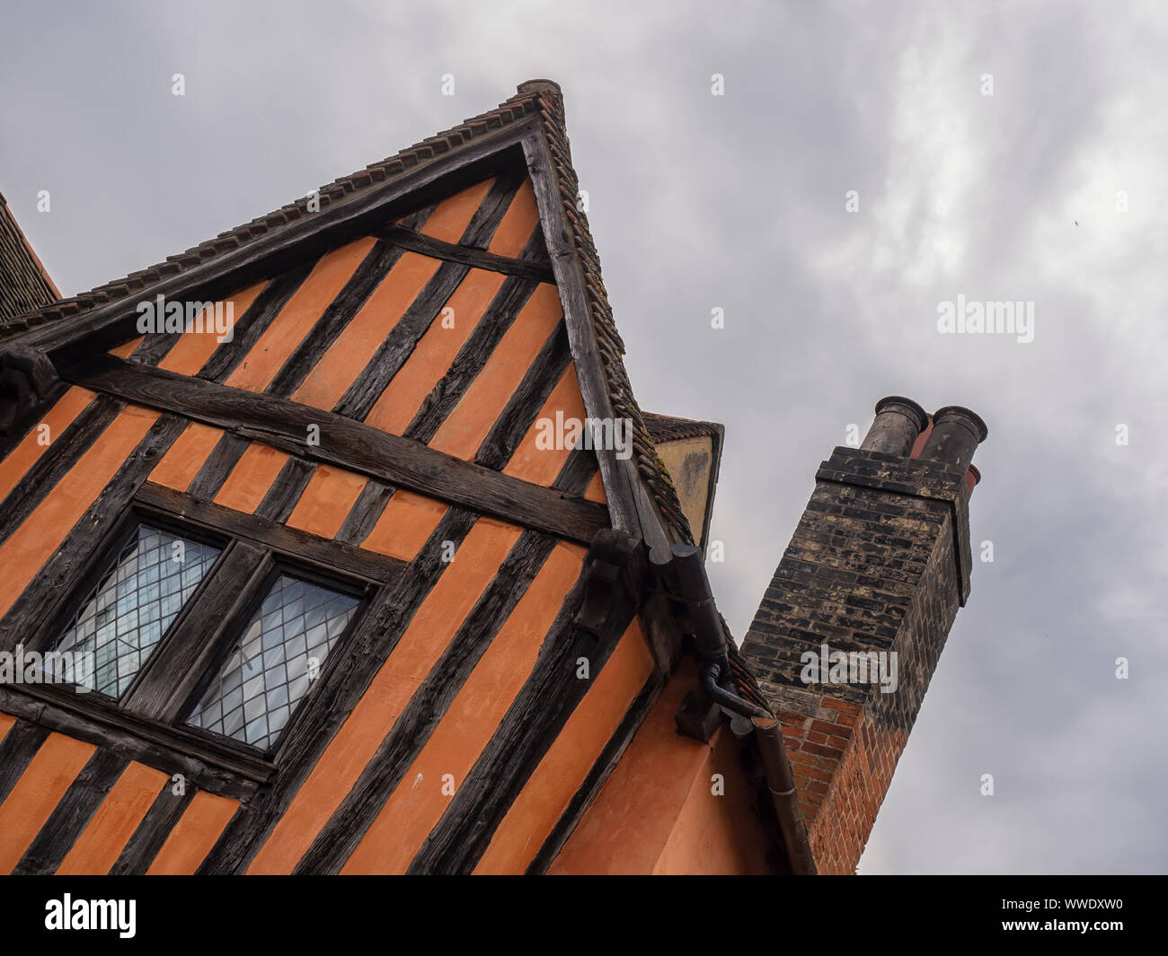 IPSWICH, SUFFOLK, Regno Unito - 11 AGOSTO 2018: Casa a graticcio sulla medievale Silent Street nel centro della città Foto Stock