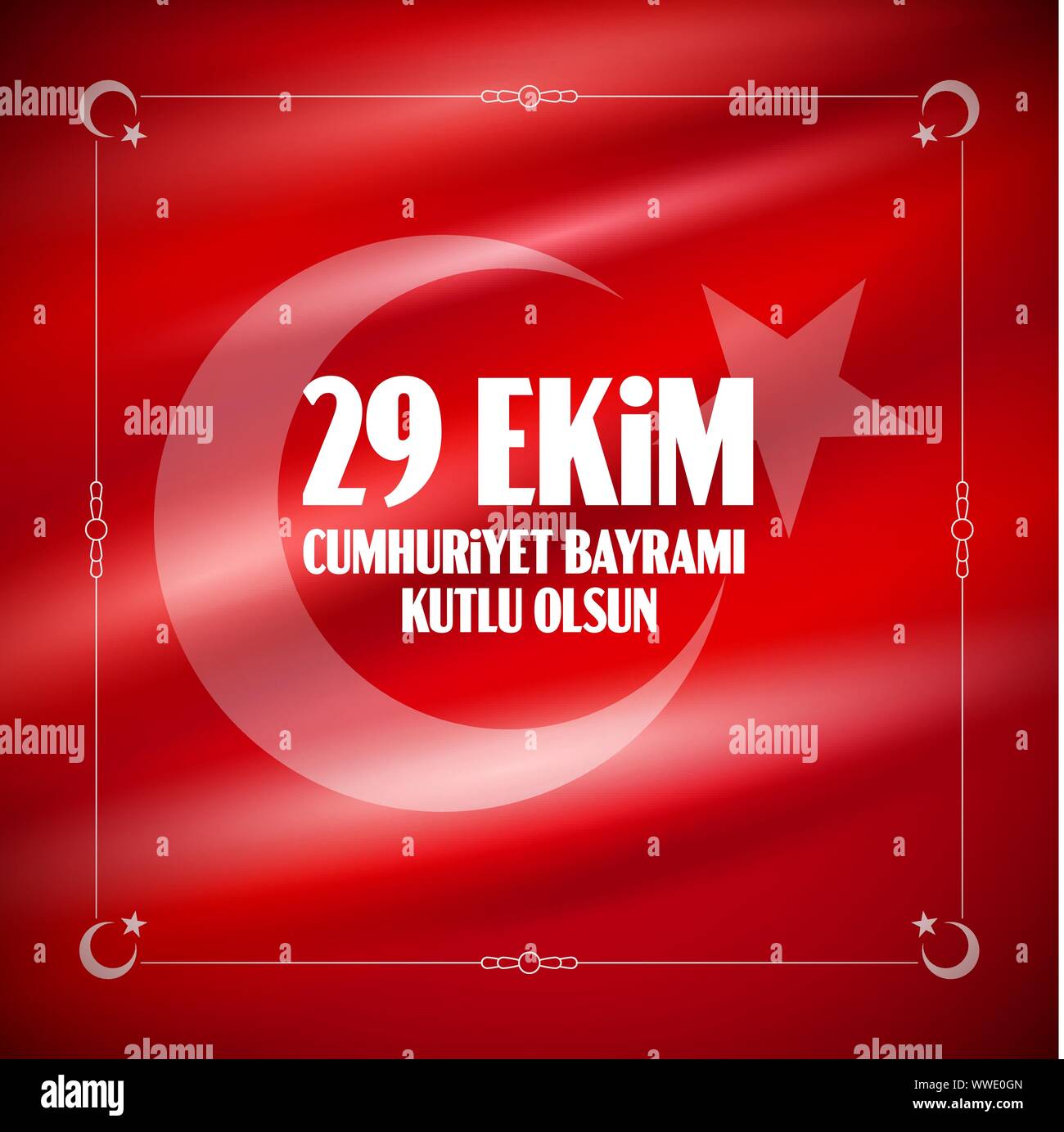 Bagno turco festa nazionale. 29 Ekim Cumhuriyet Bayrami. Traduzione: Happy 29 Ottobre Giorno della Repubblica. Giornata nazionale della Turchia. Disegno tipografica per così Illustrazione Vettoriale