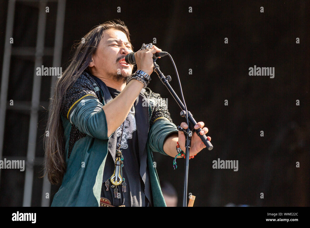 Settembre 14, 2019, Chicago, Illinois, U.S: GALBADRAKH TSENDBAATAR della Hu durante il Riot Fest Festival di Musica a Douglas Park di Chicago, Illinois (credito Immagine: © Daniel DeSlover/ZUMA filo) Foto Stock